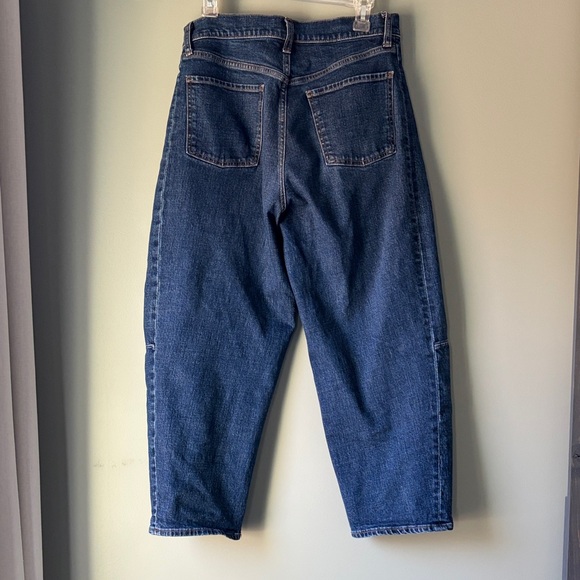 Old Navy High-Rise Barrel Leg Jeans - Dark Blue - Picture 4 of 4